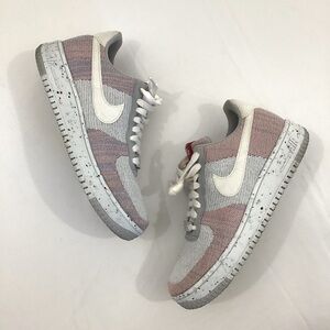 Nike Air Force 1 Crater Flyknit Shoes Red Grey DC4831-002 US 8 Sustainable